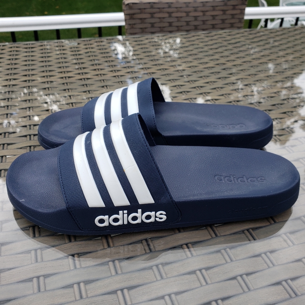 ADIDAS navy blue slides